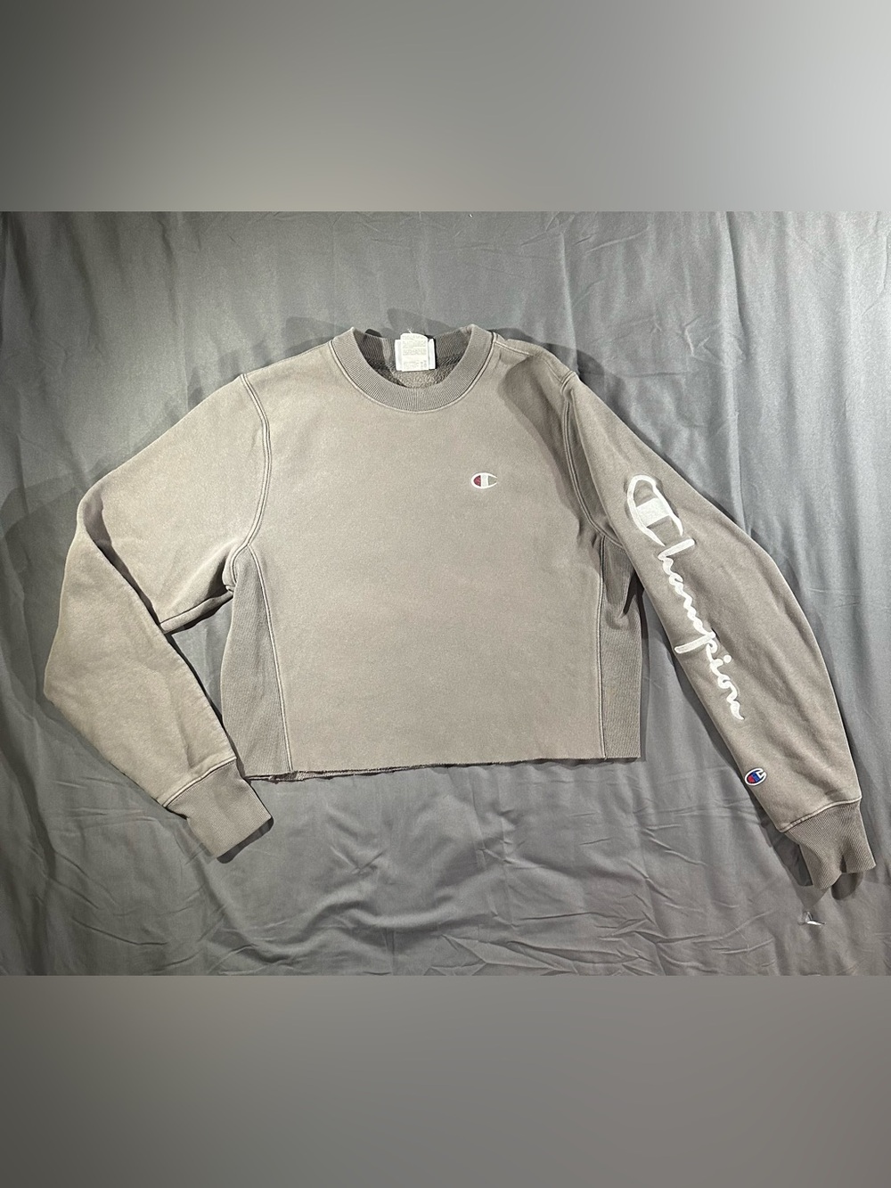 Vintage Champion Reverse Weave Women’s Size S Gray Cropped Crewneck Sweatshirt